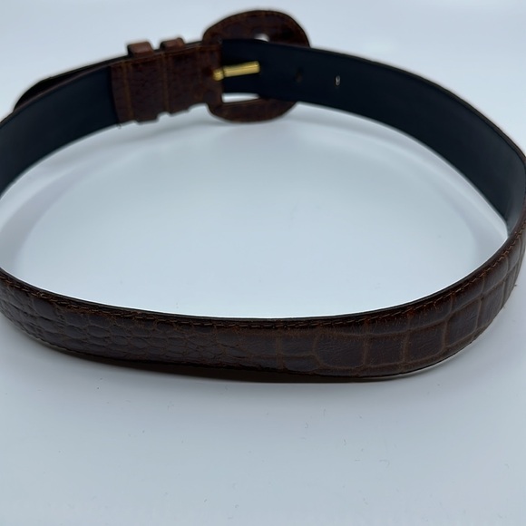 Hasting & Smith brown embossed genuine leather belt, Sz Small - Picture 6 of 8